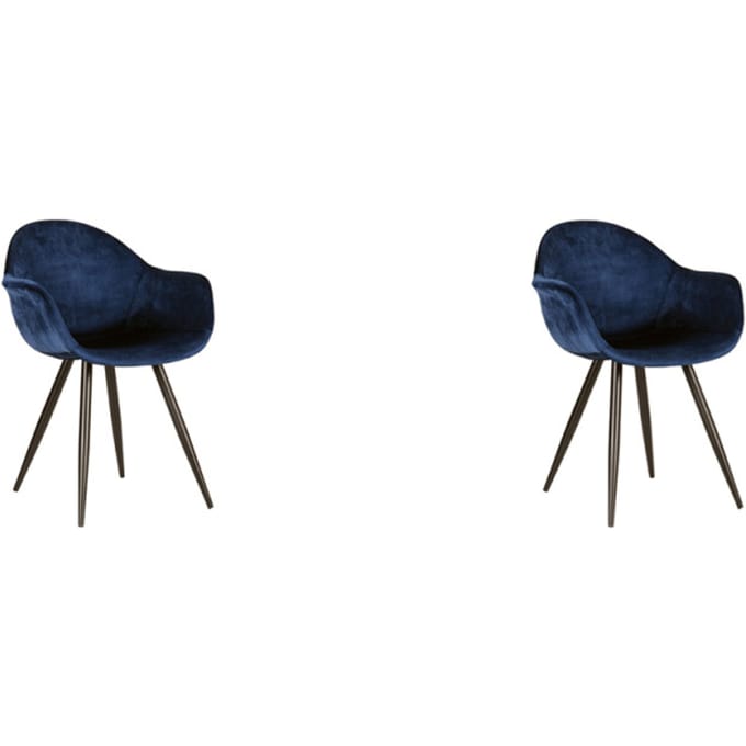 LABEL51 - Eetkamerstoel Forli - Blauw - 58x60x83cm - Set van 2