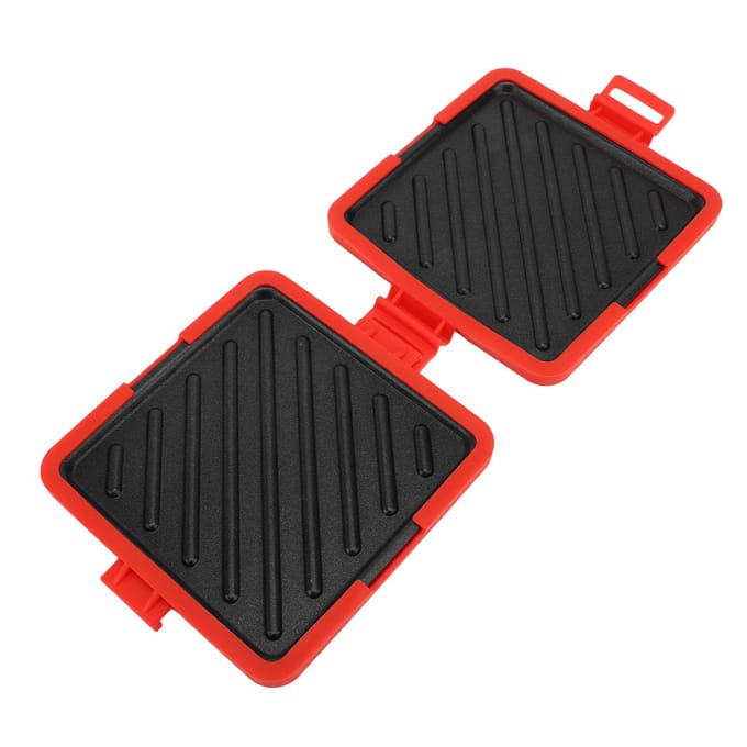 Magnetron Toastie Sandwich Maker Magnetron Toaster met Verstelbare Siliconen Bandjes Nee L rood