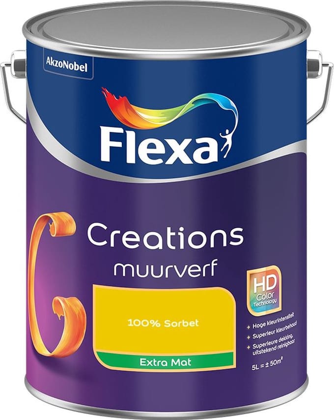 Flexa - Creations Muurverf Extra Mat - 100% Sorbet - Mengverf - 5 L