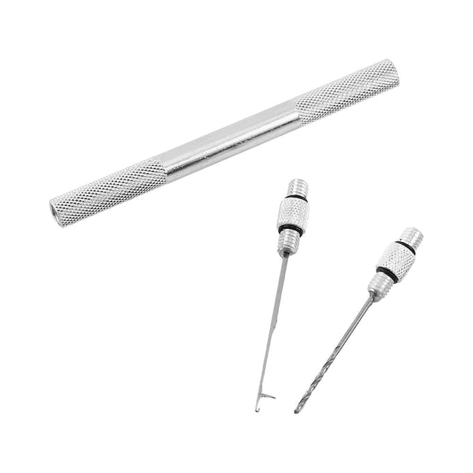 2 In 1 Aluminiumlegering Vishaak Set Aasnaald Stringer En Boor(zilver)