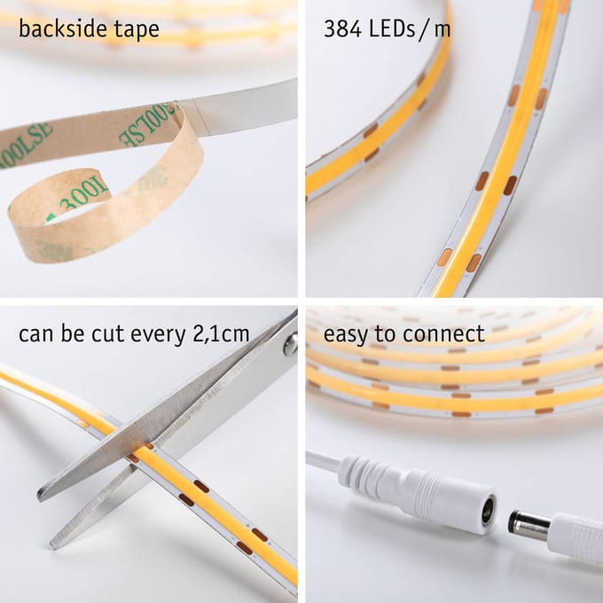 Paulmann SimPLED COB LED Strip 3 Meter Warmwit - Plug & Play Set - 11W - 12V - Wit - Metaal