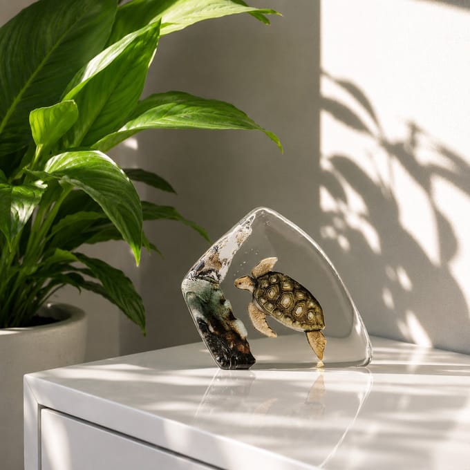 Mats Jonasson Schildpad Glas - Diverse Kleuren - Voor Binnen - Staand