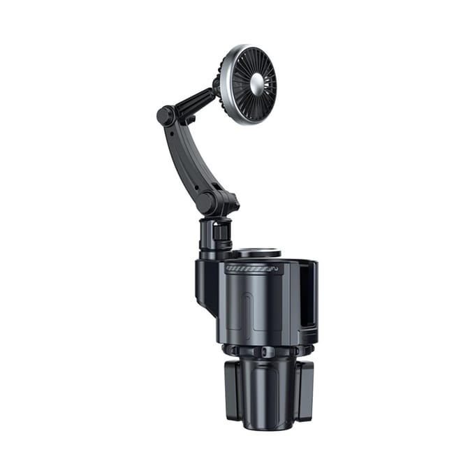 Multifunctionele Bekerhouder voor Auto Auto Ventilator met Sfeerlicht 3 Snelheden Windaanpassing Plug and Play S zwart