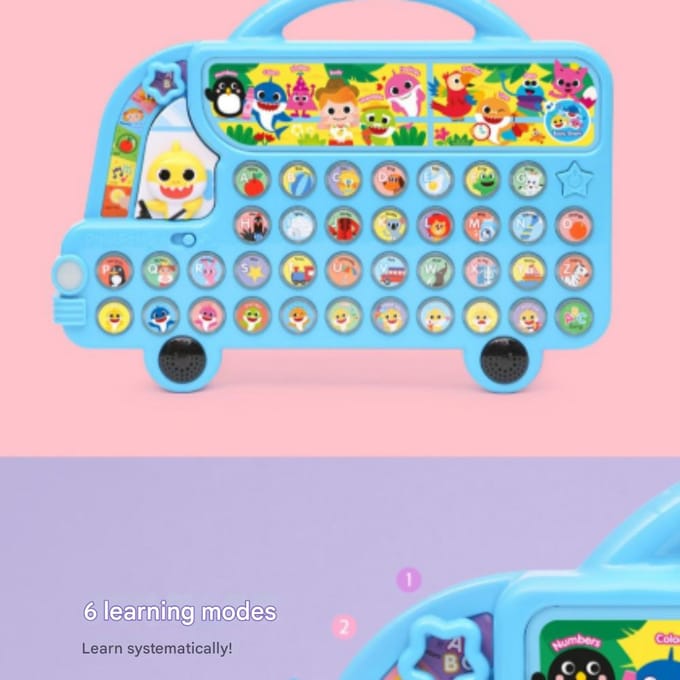Bus de l'alphabet Baby Shark blue