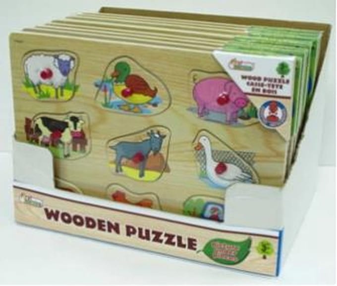 WOODEN PUZZLE 12 PCS IN DISPLAY 24M