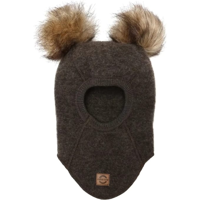 Volledige wollen babymuts met pompon Mikk-Line