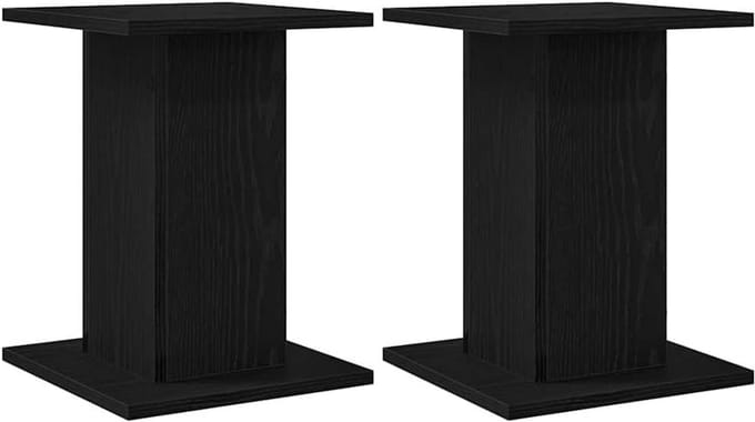 Stevige Houten Luidsprekerstandaards Zwart Eiken 30x30x40 cm