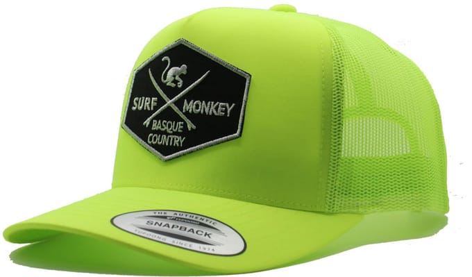 Surf Monkey - Trucker Cap - 6 Panel - One Size - Snapback - Gele fluorescerende
