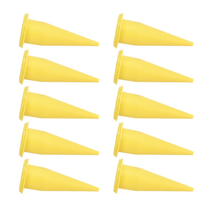 50 Stuks Kit Kegelmondstuk PE Plastic Fijne Tip Herbruikbaar Kitmondstuk voor Afdichtmiddel Lijm yellow