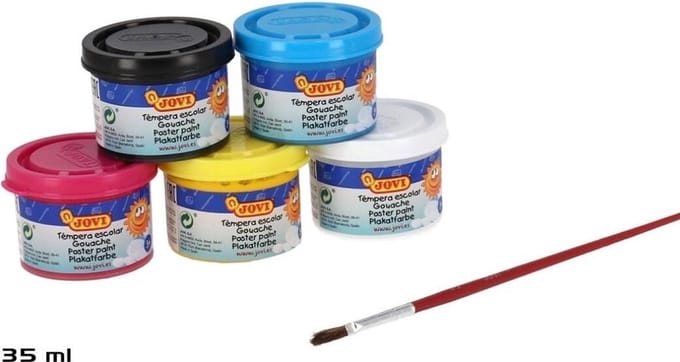 Gouache Jovi Tempera set à 5 kleuren 35ml met penseel
