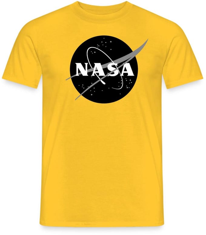 NASA zwart-wit klassiek logo T-Shirt Heren