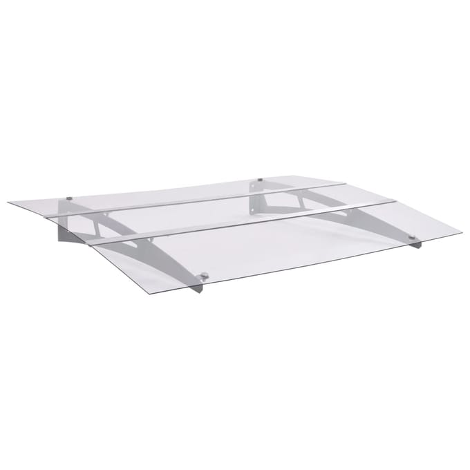 vidaXL - Deurluifel - 120x90 - cm - polycarbonaat - zilverkleurig - en - transparant