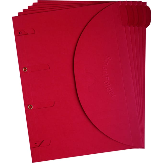 Smartfolder geperforeerde opbergmappen A4 Rood 6 stuks