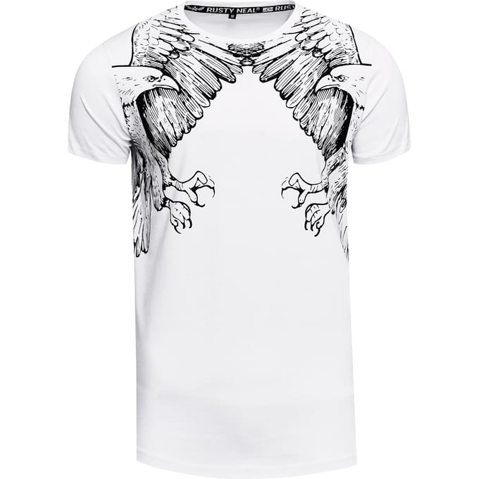 T-shirt met effen Amerikaanse print