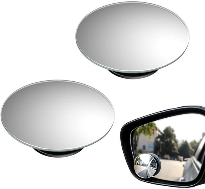 Dailygoods- Dodehoekspiegel 360° draaibaar - Verstelbaar - Waterdicht - HD glas - Convex ontwerp - 55 mm diameter - Hoekspiegels