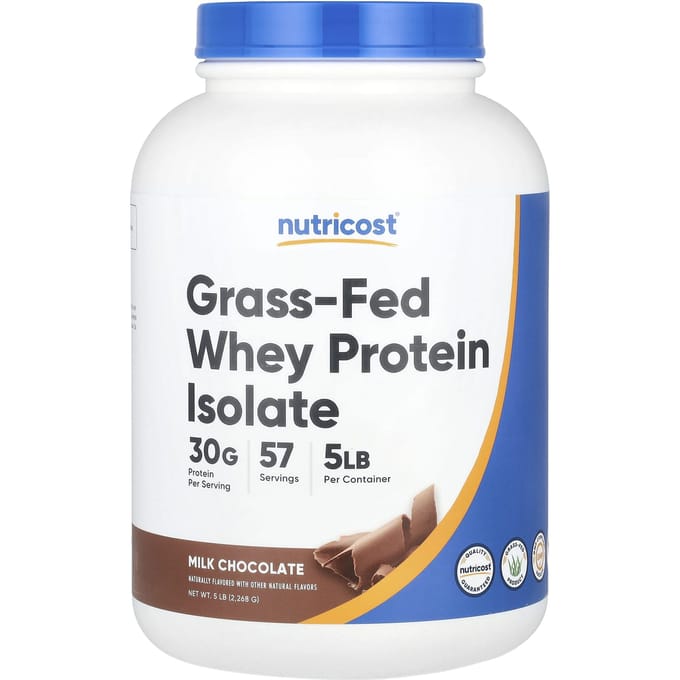 Weiproteïne-isolaat van grasgevoerde koeien, melkchocolade, 2.268G (5 lbs)