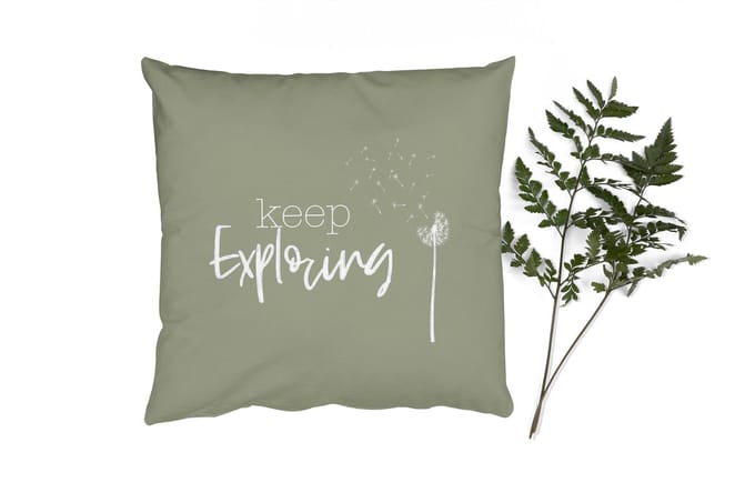 Sierkussens - Kussentjes Woonkamer - 45x45 cm - Spreuken - Quotes - Keep exploring - Reizen