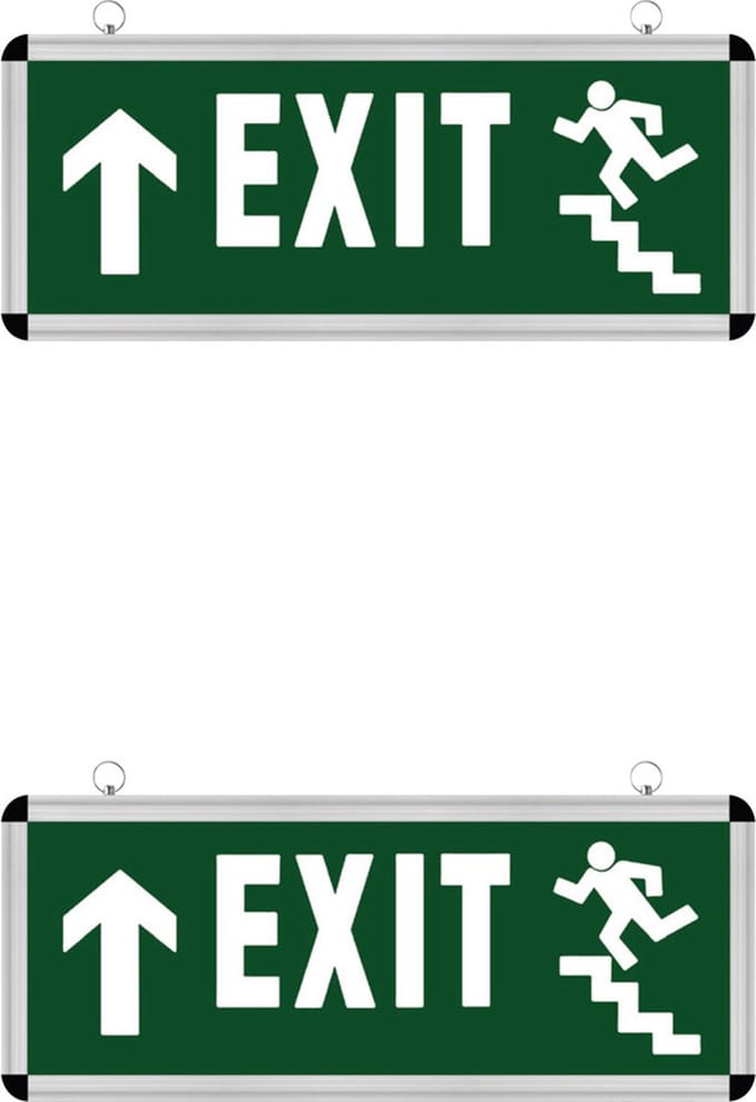 LED Noodverlichting Exit - 2 Pack - Rabonta Omhoog - Hangend - 3W