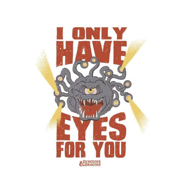 Dungeons & Dragons D&D Cartoon Beholder Unisex T-Shirt - Wit - S