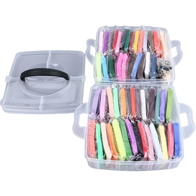 50 Kleuren Boetseerklei Set Zacht Licht Veilig Gemakkelijk Vormbare Polymeerklei Set voor Kinderen Ouder white
