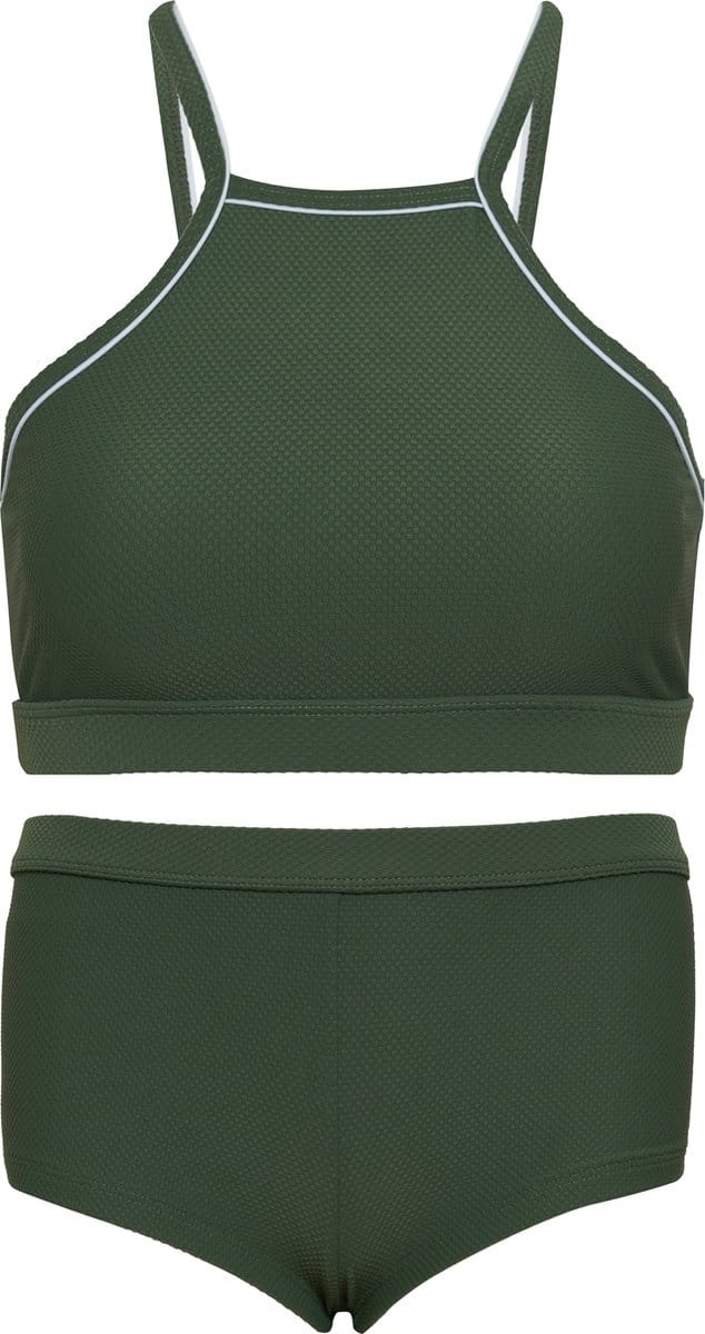 Bikini hipster broekje en cro top met racerback - Groen 152-158