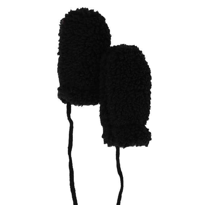 Sarlini - Baby Handschoenen - Teddy Wol - One Size - Donker Grijs