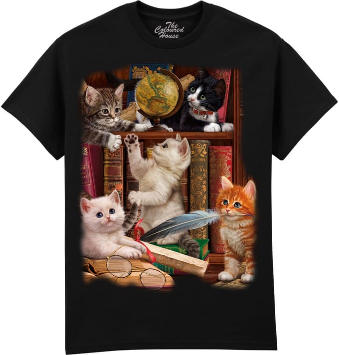 Katten Kittens In The Library The Coloured House T-shirt M