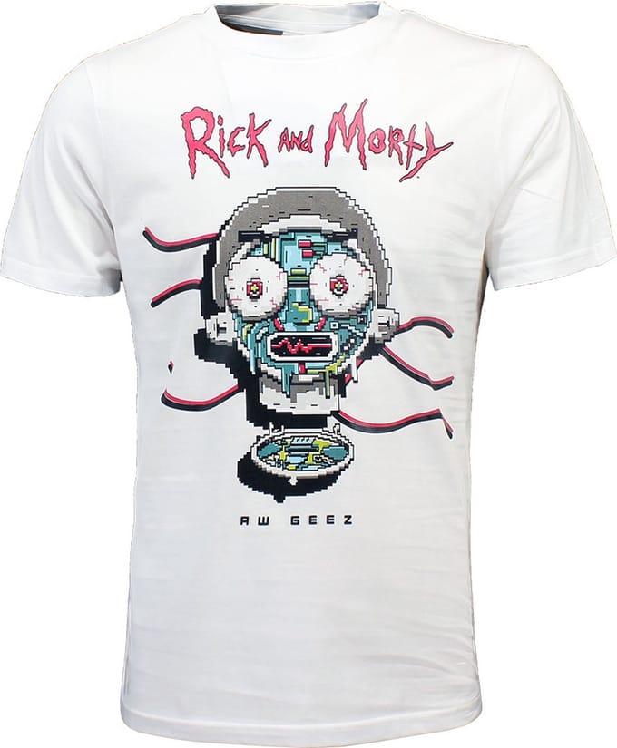 Rick and Morty Aw Geez T-Shirt Wit - Officiële Merchandise - M
