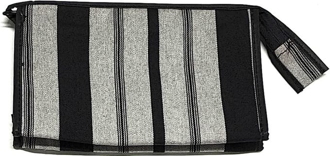 Rojafit - Make-up Tasje - Retro Style - Black Stripe - Afmeting: 18 x 5,5 x 11 cm.