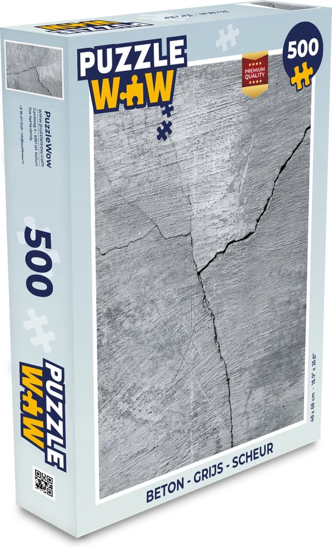 Puzzel Beton - Grijs - Scheur - Legpuzzel - Puzzel 500 stukjes