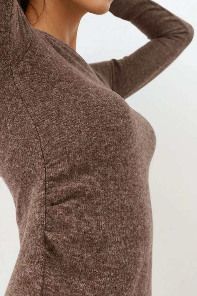 Zachte Textuur Lange Mouwen Blouse