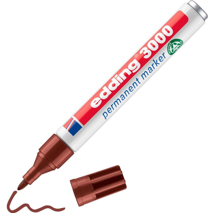 edding 3000 permanent marker rond - Bruin - 1 stuk