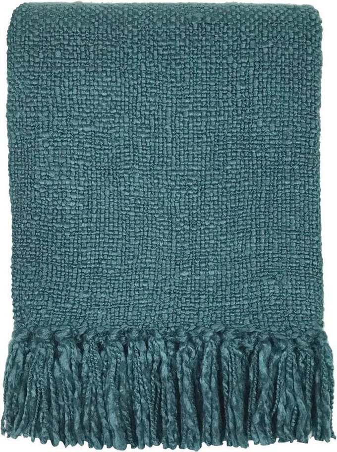 Malagoon - Dark lead blue solid throw
