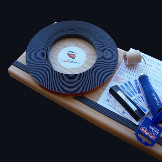 Antislipstrip - Startpakket Trapprofiel Tape 1,6cm - Antraciet - rol 15 meter