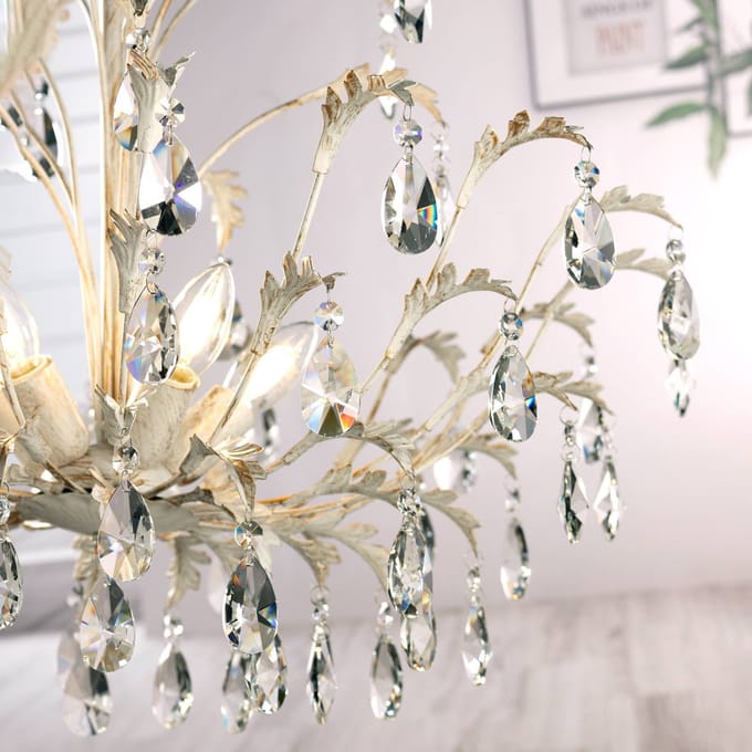 ONLI Kroonluchter Cesta, 5-lamps met kristallen
