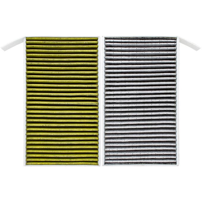 Auto Luchtfilter Airconditioning Cabinefilter met Actieve Kool Vervanging voor Tesla Model 3, 2 geel