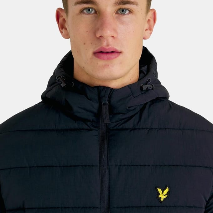 Lyle & Scott Heren Pufferjas met capuchon (Zwart)