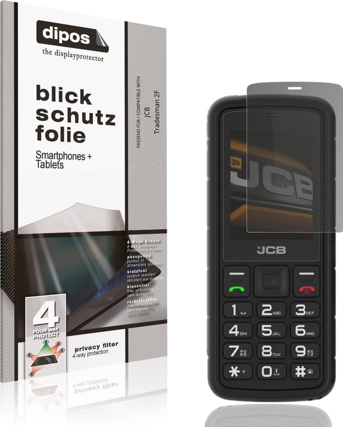 dipos – Matte Privacy Screenprotector geschikt voor JCB Tradesman 2F | Anti-Spy Beschermfolie