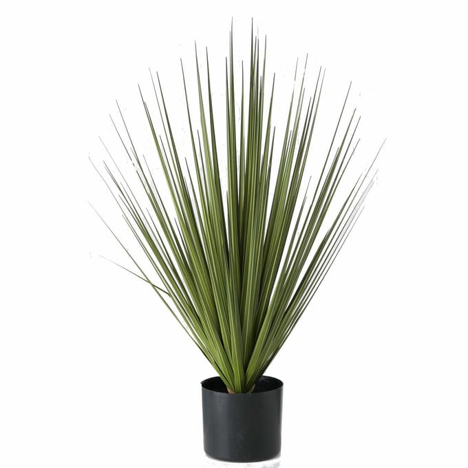 Kunstplant Carex - groen - siergras - in zwarte pot - 78 cm - kunstflora
