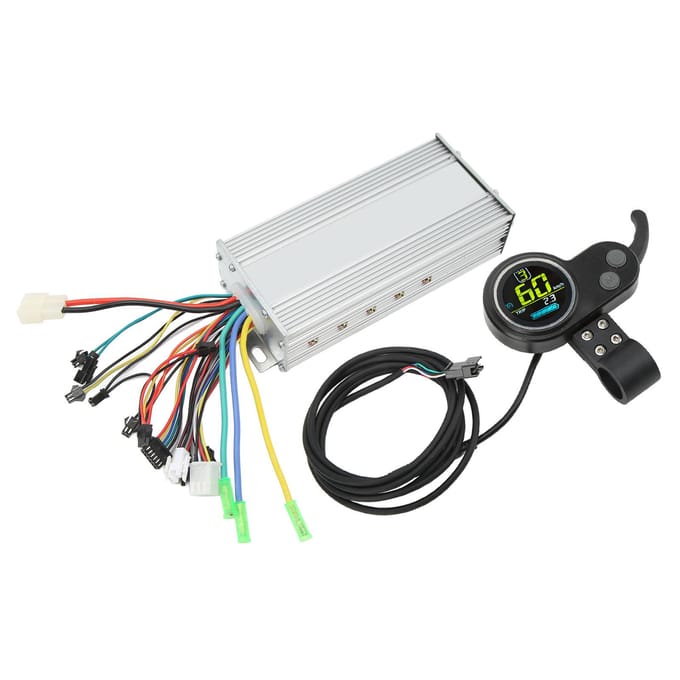 1000W 36V 48V Borstelloze Snelheidsmotorcontroller LCD Rond Display met Duimgashendel voor Elektrisch white