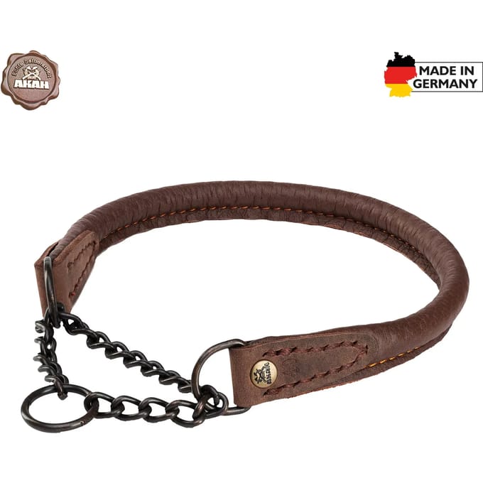Collier voor hond van elandleer Akah
