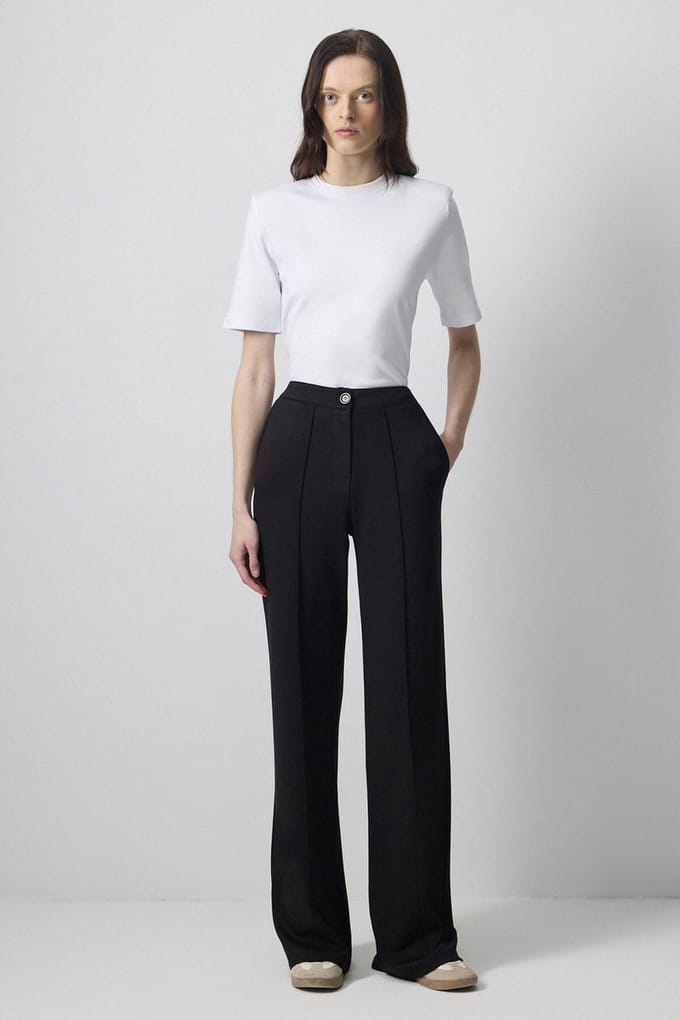 Touché Privé - Soepelvallende jersey broek - Zwart - Dames