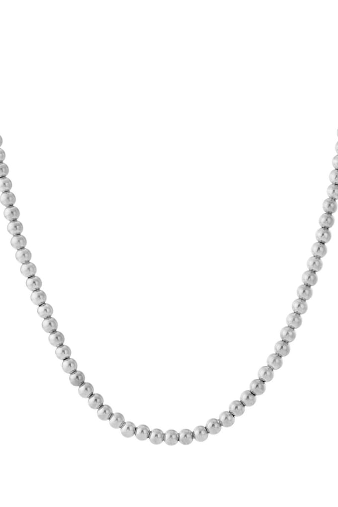 Bijoutheek Collier Ballen Hol 8mm Zilver