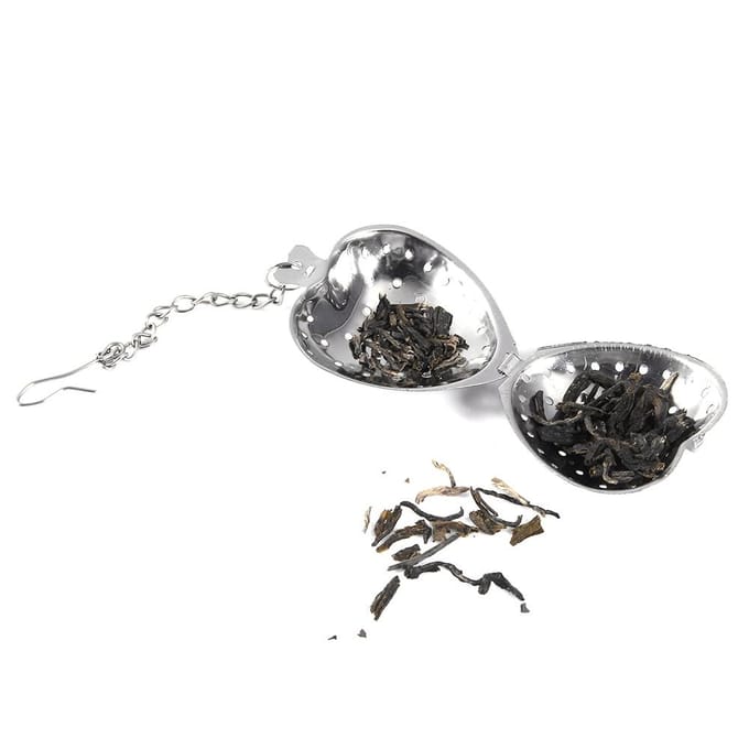 Roestvrij Staal Losse Thee Infuser Blad Zeef Filter Diffuser Kruiden Specerijen Liefde Hart Ketting white