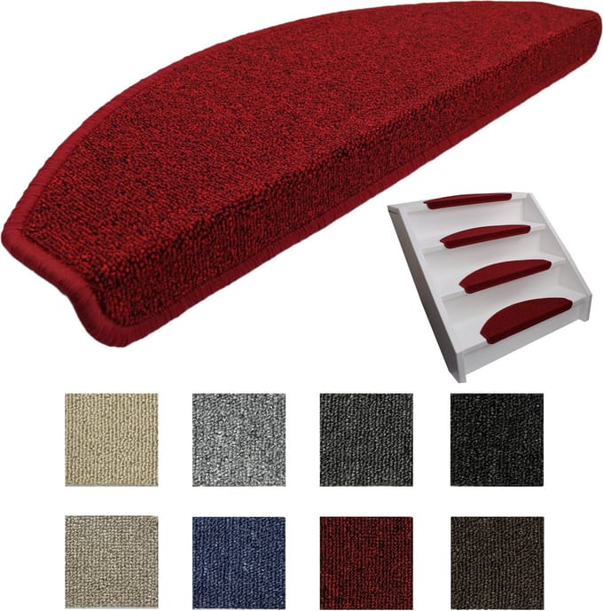 Elite Trapmatten - 15 stuks - Lima Rood ---62x19x3,5cm--- Halve maantjes - zelfklevend