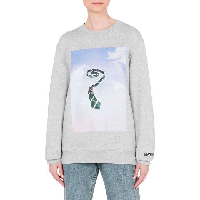 Moschino Organic Cotton Sweatshirt Ceci N'est Pas Une Ties Grey Taglia: M | Maglioni a maglia Outlet | Donna | Grigio