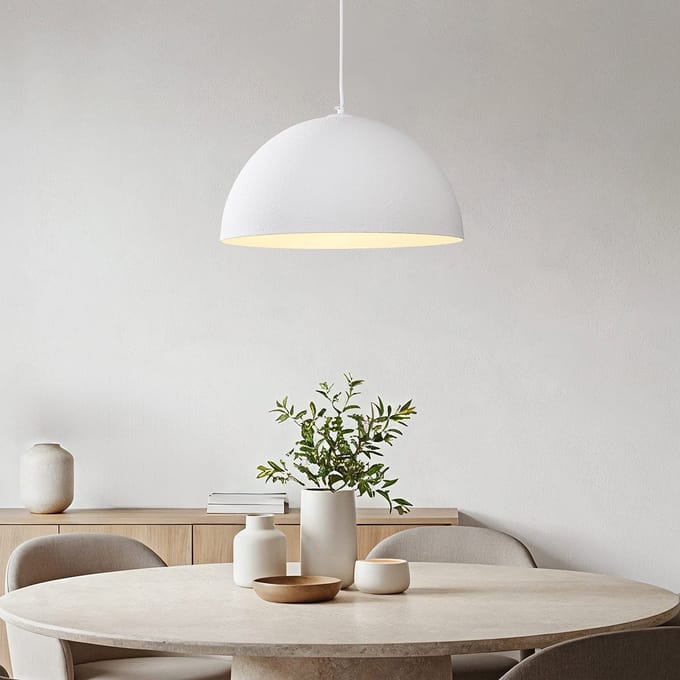 LumenXL Moderne Wabi Sabi hanglamp Sabi - wit steeneffect- Ø40 cm