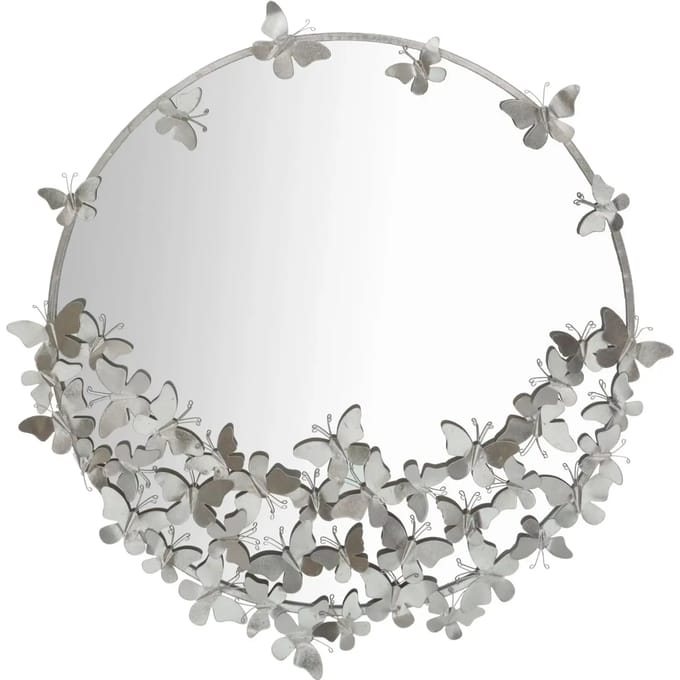 Spiegel Butterfly Round Silver Ø 91×3×94 cm
