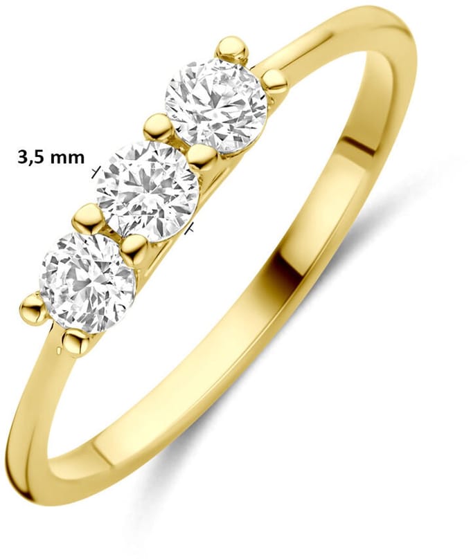 14K Geelgouden Ring met Zirkonia 4035029 – 3,5 mm