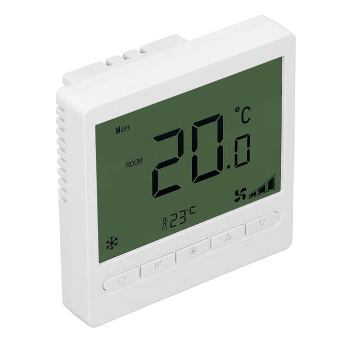 Slimme Fan Coil Thermostaat ABS LCD Scherm Anti-interferentie Intelligente Thermostaat voor Thuis 220V black